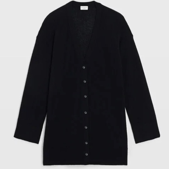 New! Club Monaco 100% Cashmere Cardigan, in Black, size Large - Picture 3 of 9